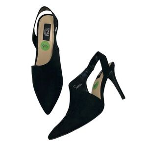 Jones NY Signature Collection Black Faux Suede Heels Chloe Size 9